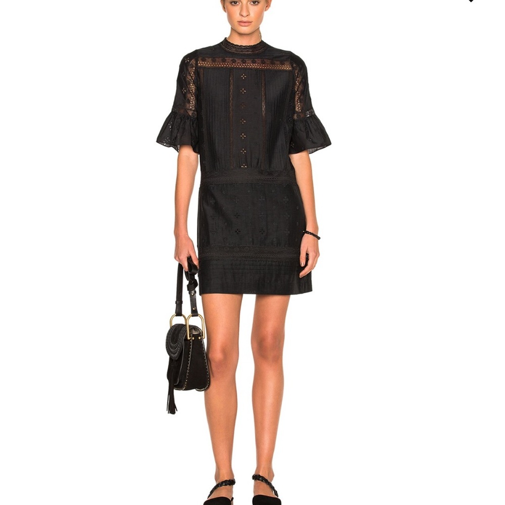 ULLA Johnson “Elena” Eyelet Mini Dress • Size 0